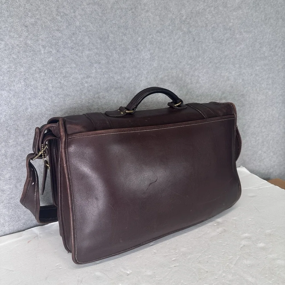 COACH Vintage Briefcase Essex Bag 5275 Mahogany Brown Leather Metropolitan USA